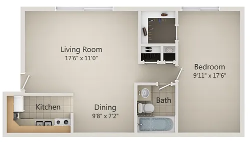 Floor plan 1 bedroom