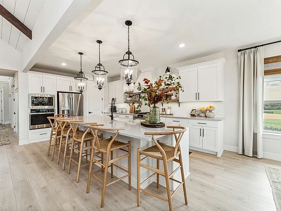 Kitchen with pendant lighting