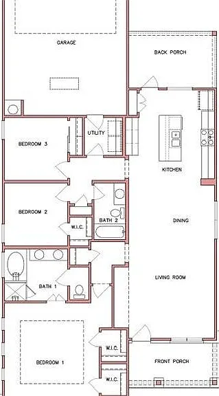 This is the basic floor plan but the layout is reversed and the master-bath has a large walk in shower rather than a tub.