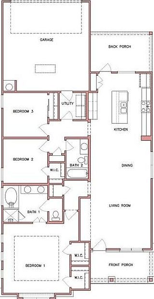 This is the basic floor plan but the layout is reversed and the master-bath has a large walk in shower rather than a tub.