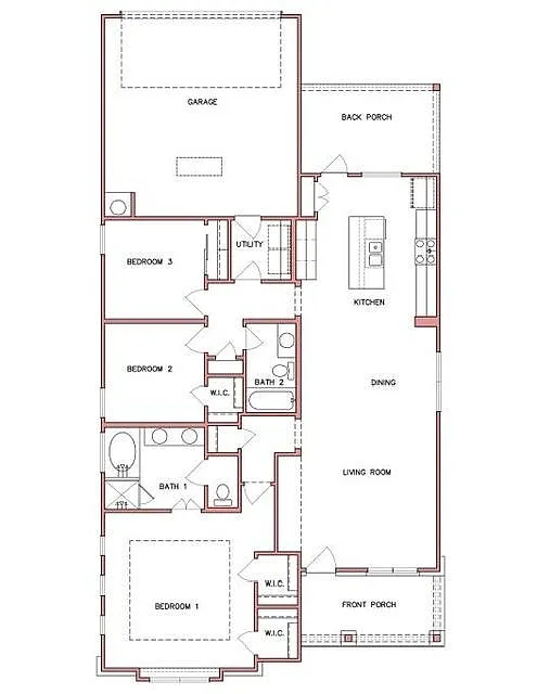 This is the basic floor plan but the layout is reversed and the master-bath has a large walk in shower rather than a tub. - 702 Arboredge Dr