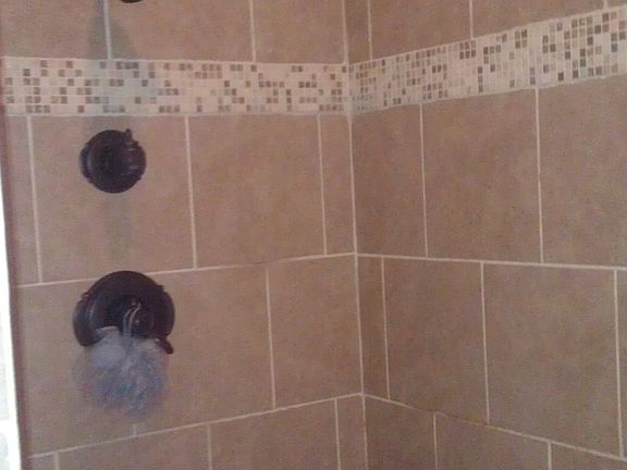 Walk in tile shower