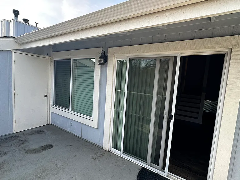 Balcony view with Shed & Sliding door entrance