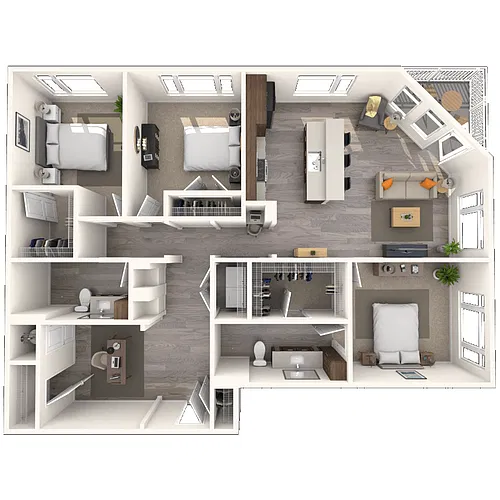 Floor plan Traditional C3 3x2-1469 SF