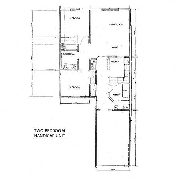 Floor plan 2 Bedroom | 1 Bath