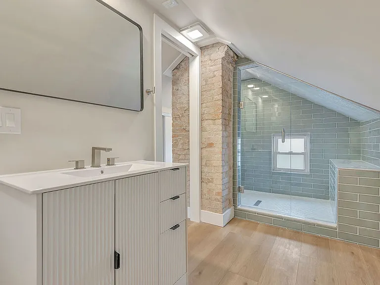 New bathroom with a large shower.