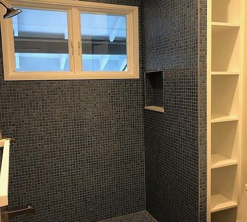 shower and storage