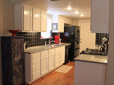 Open and updated kitchen.