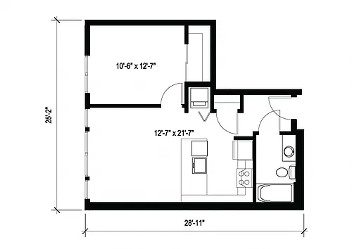 Floor plan 1X1 C2