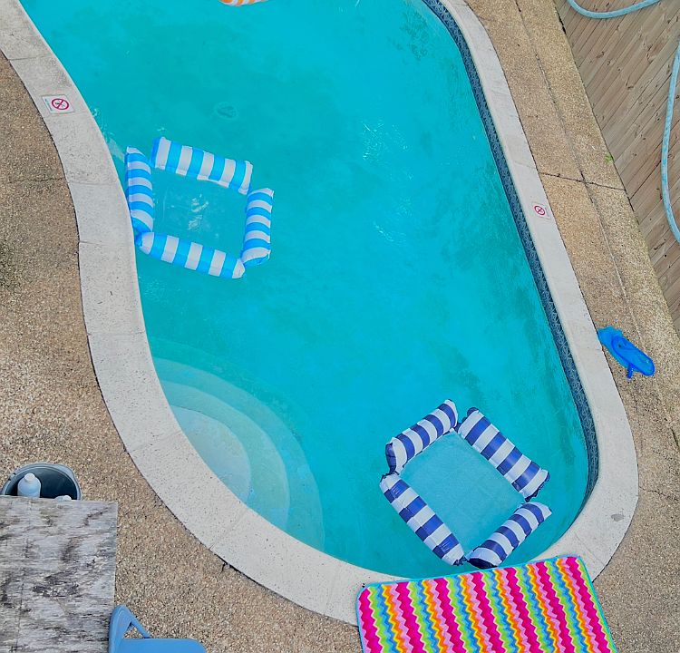 Inground pool on property