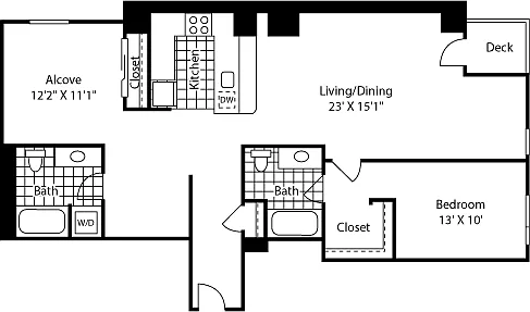 Floor plan 2 Bed 715-2315 NE