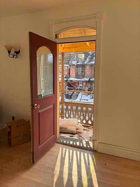 Door leading out to the balcony.
