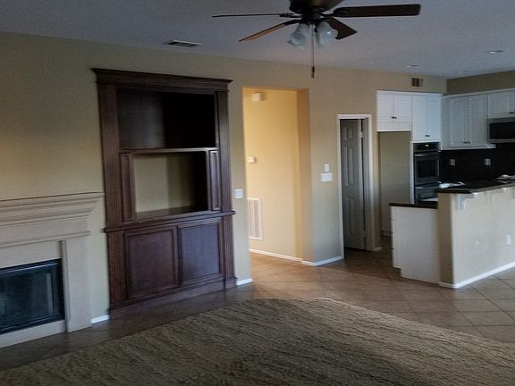 Partial view of the kitchen and family room