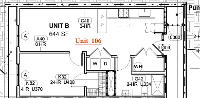 Floor plan One Bedroom- B
