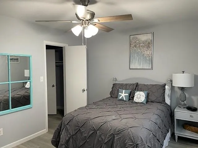 Guest bedroom with full-sized bed.