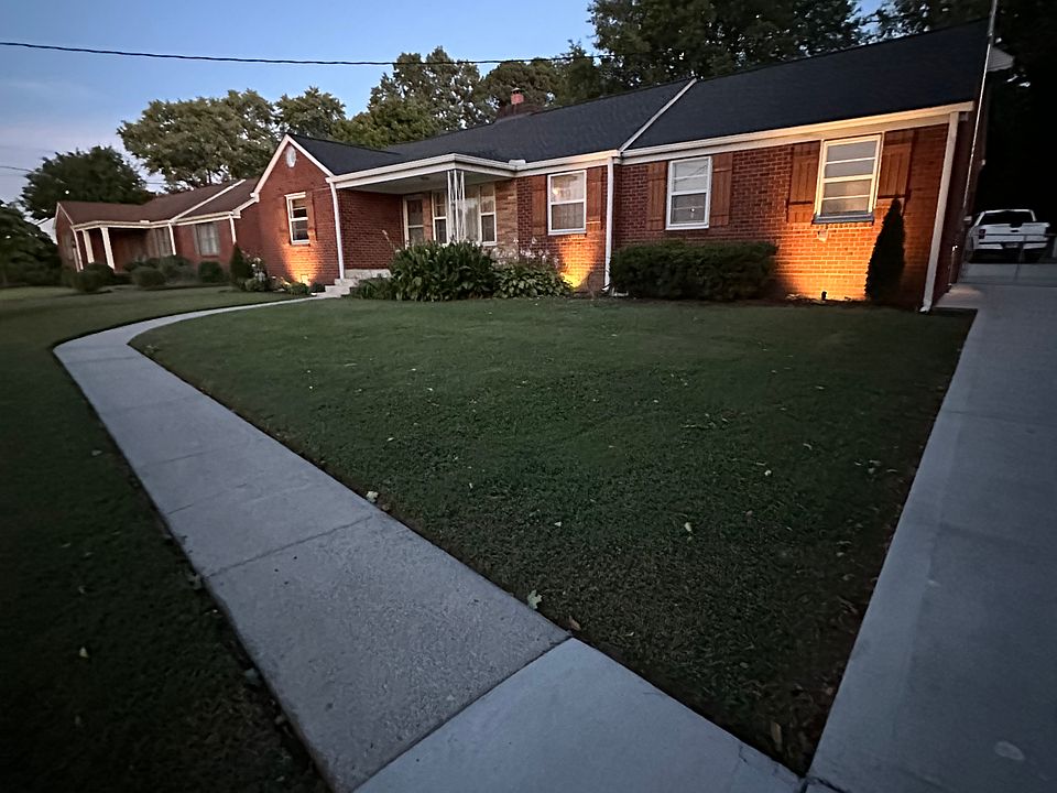 Landscaped and lighting.