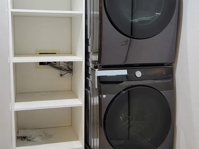 Brand-new, high-efficiency washer and dryer included.
