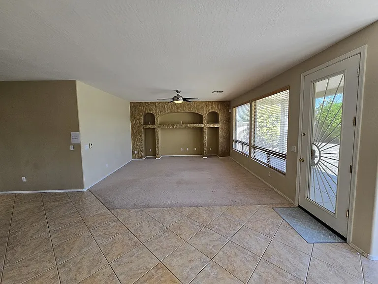 Family room with built-in entertainment center