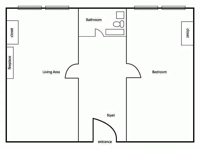 Floor plan 1BR/1BA Standard