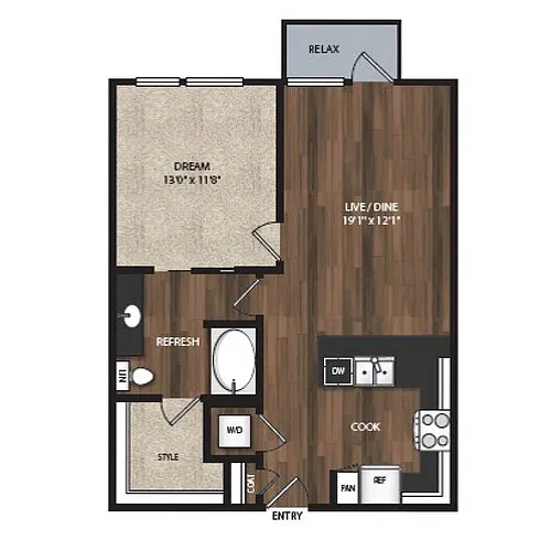 Floor plan Phase II 1x1 V