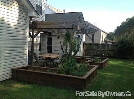 Backyard - fence and plant boxes