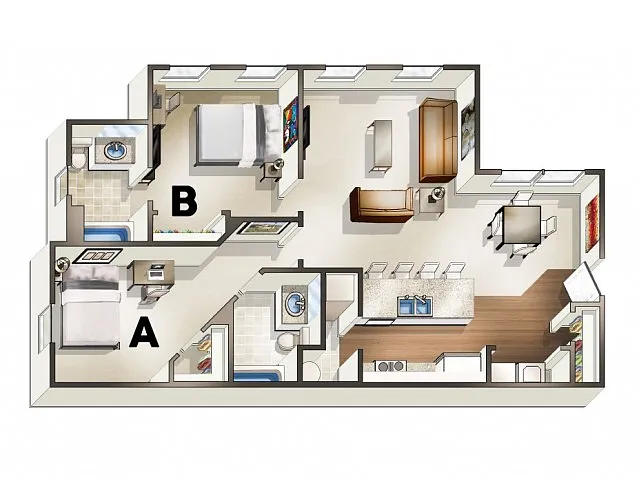 Floor plan B2 Floor Plan (Burgundy) - Call for Availability
