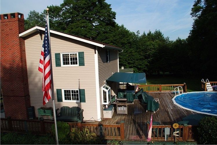 Great deck with pool and hot tub