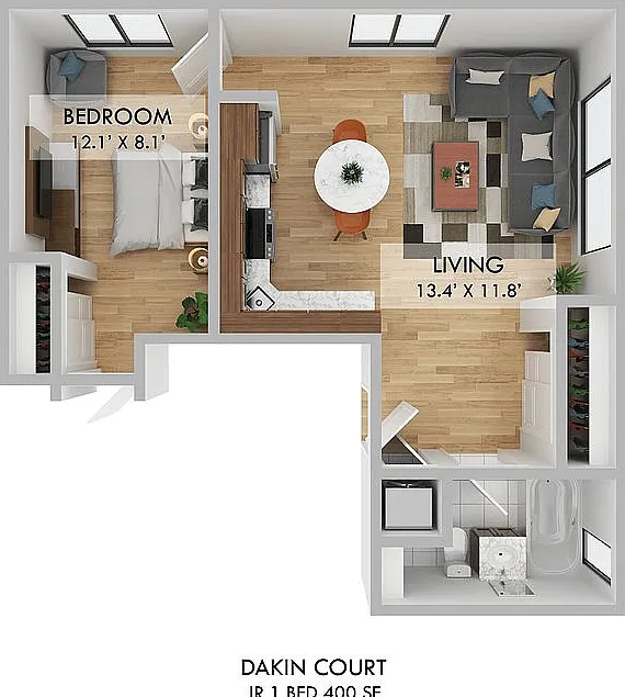 1 bed, 1.0 bath, 510 sqft, $1,647 — Photo 2
