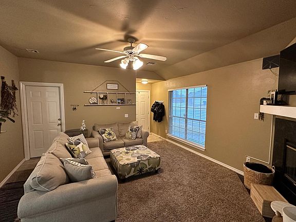 Living area with gas fireplace