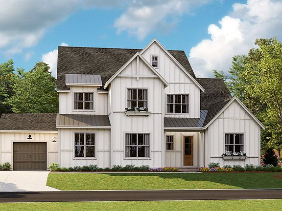 Monterey - Modern Farmhouse h 3-Car Side Load Garage Note Renderings may show optional featur