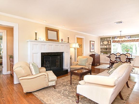 Living room with fireplace