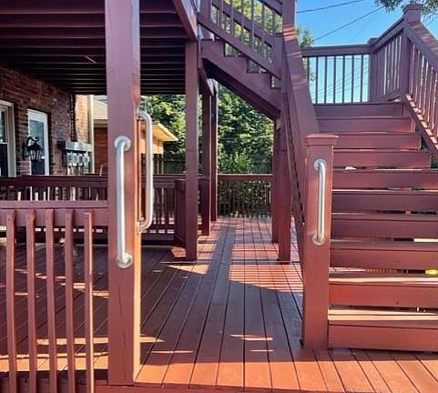 The deck was painted and boards replaced in 2023. Each person has their own deck space.