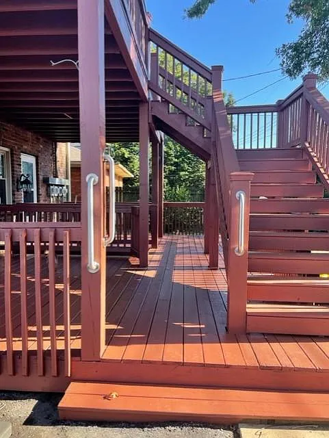 The deck was painted and boards replaced in 2023. Each person has their own deck space.