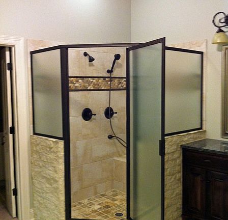 Custom Master Shower : All stone w/ a Shower Head and Handheld Spray