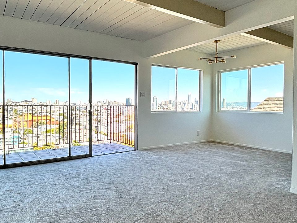 Stunning wide view over SF, Dolores Park, and views of the Bay.