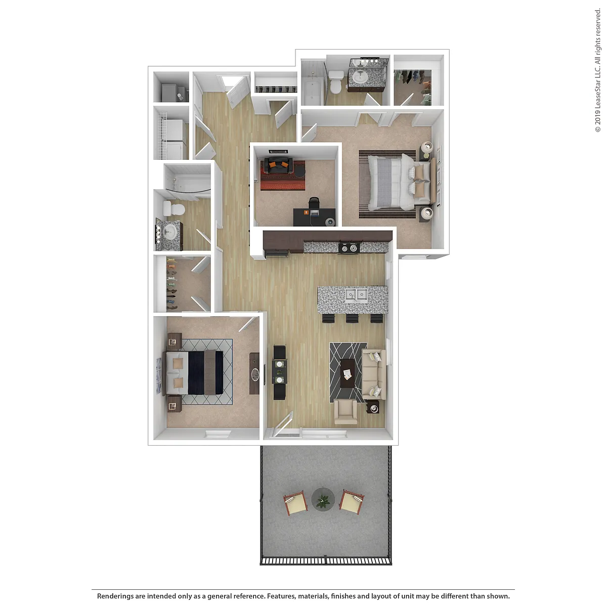 Floor plan The Destination (per bed)