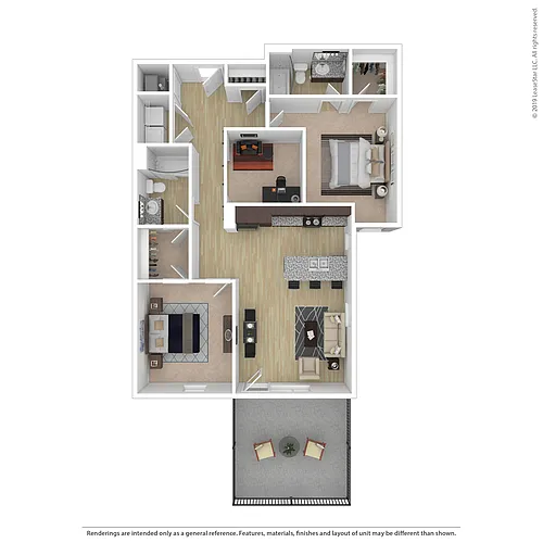 Floor plan The Destination (per bed)
