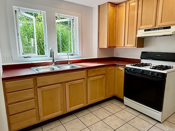 Let the sunshine in! Kitchen with windows facing south. Watch the deer and rabbits in our lawn.