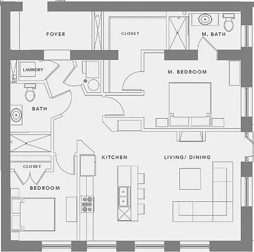Floor plan 01 Tier - SW Corner