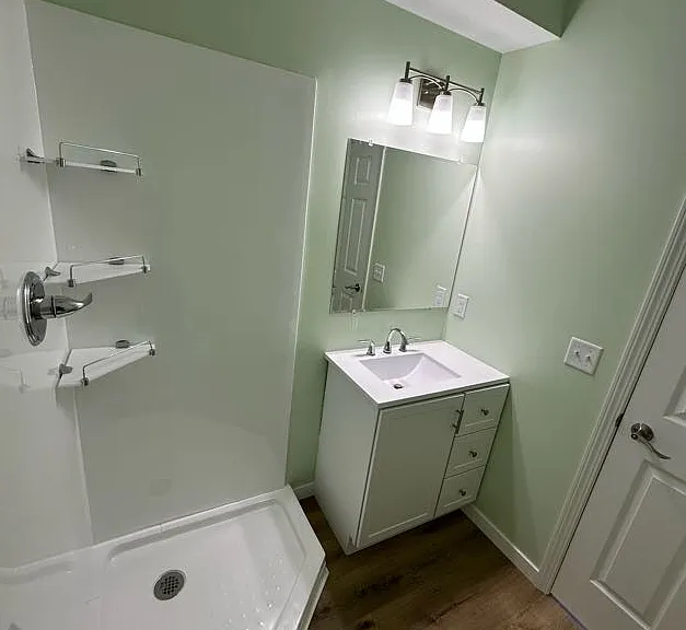bathroom with spacious shower