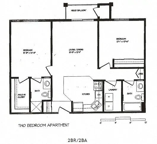 Floor plan 2 Bedroom Garden - End