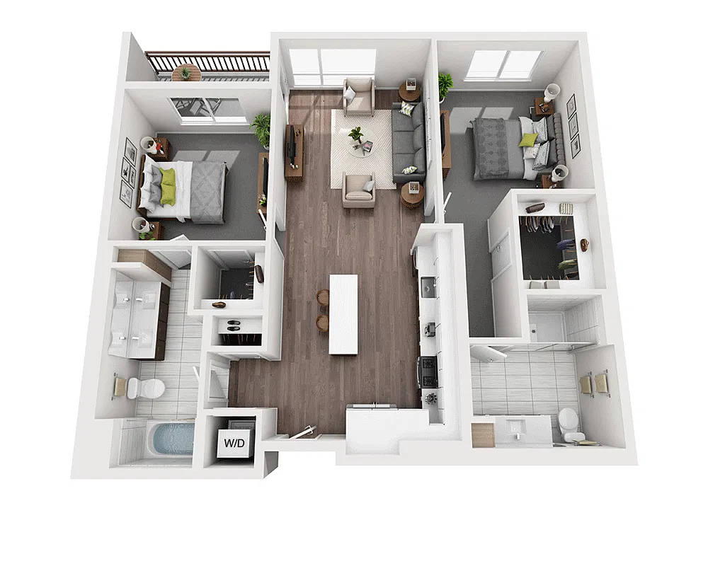 Floor plan Two Bedroom B2B