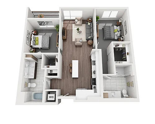 Floor plan Two Bedroom B2B