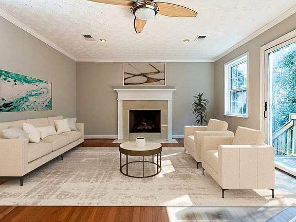 Family room, virtually staged.