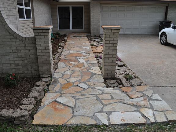 Beautiful new rock sidewalk!