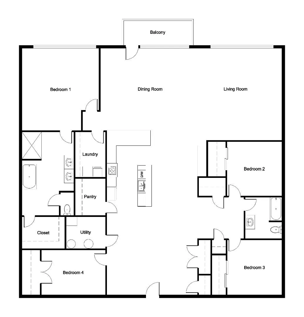 Floor plan Four Bedroom