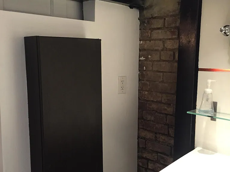 Bathroom vanity and storage.