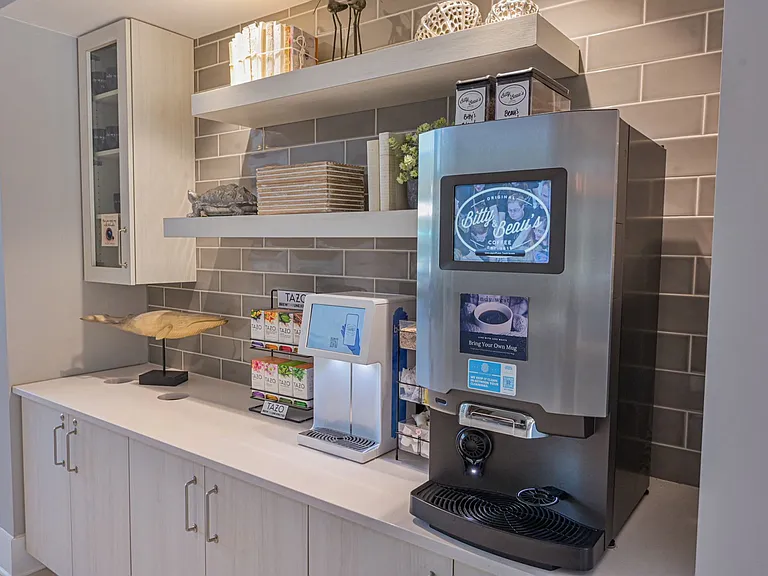 Complimentary Coffee Bar at Hawthorne at Indy West apartments in Wilmington, North Carolina