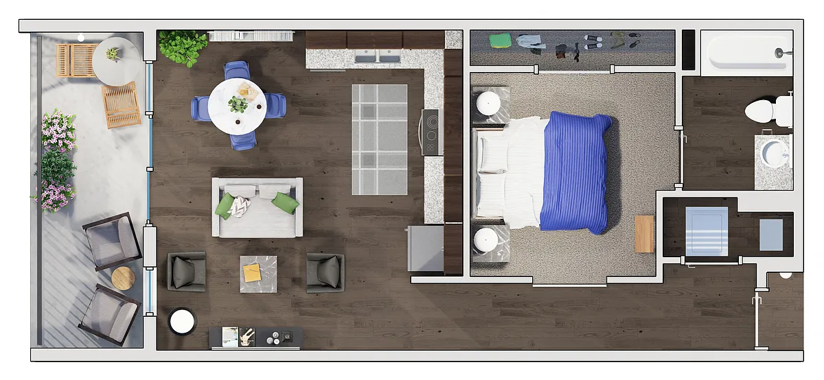 Floor plan Building 3: A3-A - Furnished