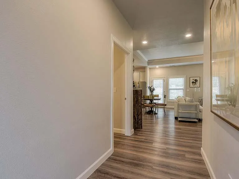 The Cardiff- Front Entrance Foyer Looking Into Great Room/Living and Dining Area